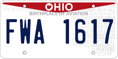 OH license plate FWA1617