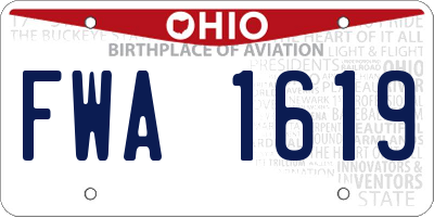 OH license plate FWA1619