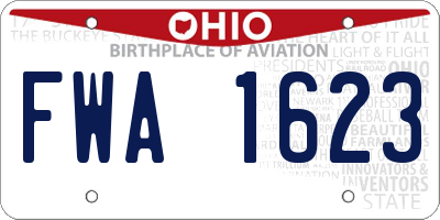 OH license plate FWA1623