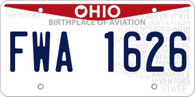 OH license plate FWA1626