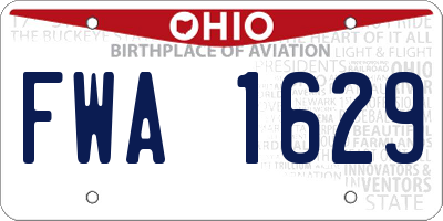 OH license plate FWA1629