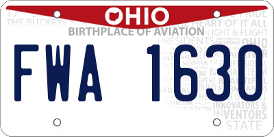 OH license plate FWA1630