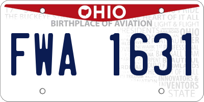 OH license plate FWA1631