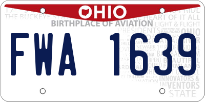 OH license plate FWA1639