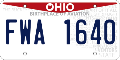 OH license plate FWA1640