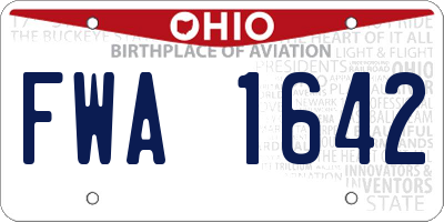 OH license plate FWA1642