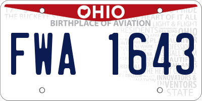 OH license plate FWA1643