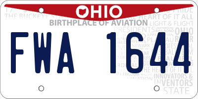 OH license plate FWA1644