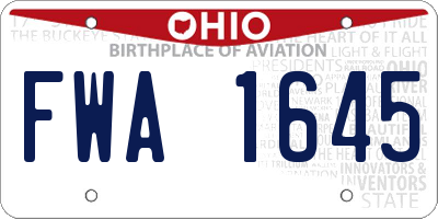 OH license plate FWA1645