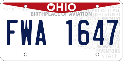 OH license plate FWA1647