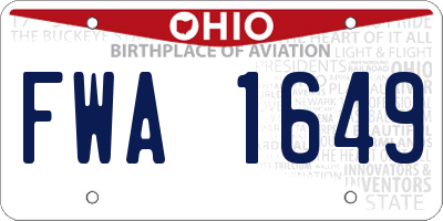 OH license plate FWA1649