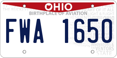 OH license plate FWA1650