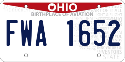 OH license plate FWA1652