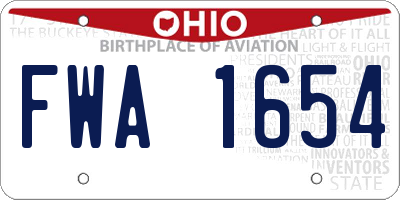 OH license plate FWA1654