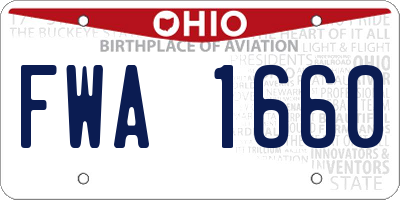 OH license plate FWA1660