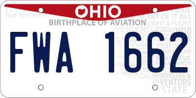 OH license plate FWA1662