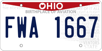 OH license plate FWA1667