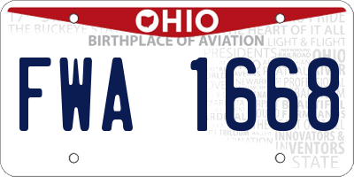 OH license plate FWA1668