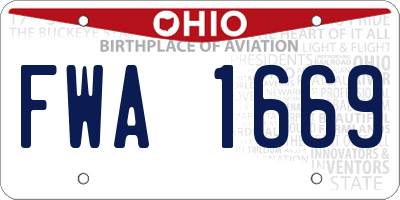 OH license plate FWA1669