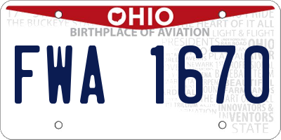 OH license plate FWA1670