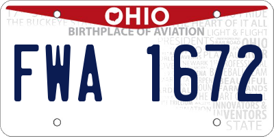 OH license plate FWA1672