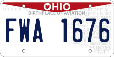 OH license plate FWA1676