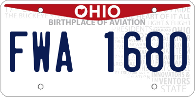 OH license plate FWA1680