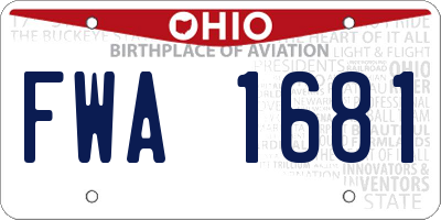 OH license plate FWA1681