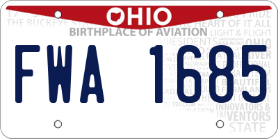 OH license plate FWA1685