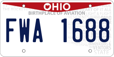 OH license plate FWA1688