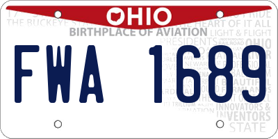 OH license plate FWA1689