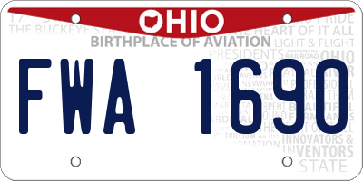 OH license plate FWA1690