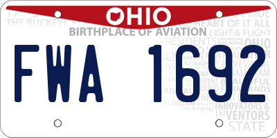OH license plate FWA1692