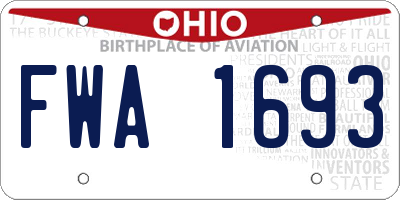 OH license plate FWA1693