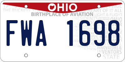 OH license plate FWA1698