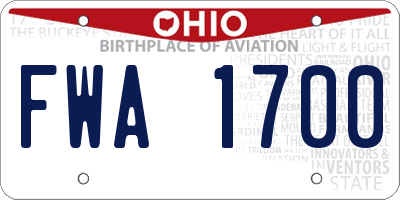 OH license plate FWA1700