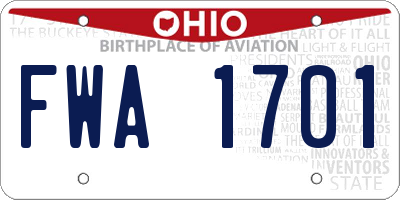 OH license plate FWA1701