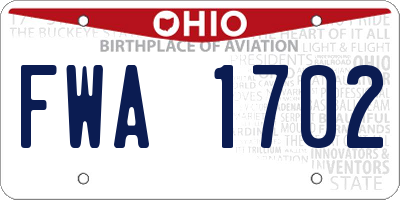 OH license plate FWA1702