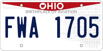 OH license plate FWA1705