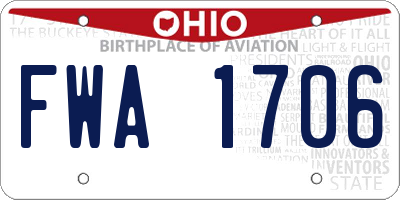 OH license plate FWA1706