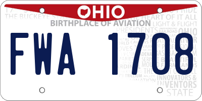 OH license plate FWA1708