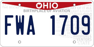 OH license plate FWA1709