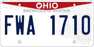 OH license plate FWA1710