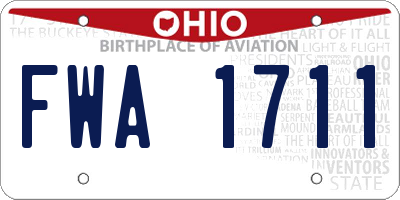 OH license plate FWA1711