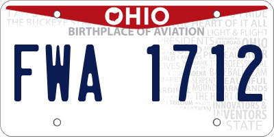 OH license plate FWA1712