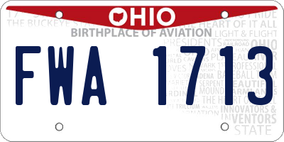 OH license plate FWA1713