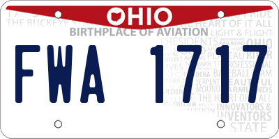 OH license plate FWA1717