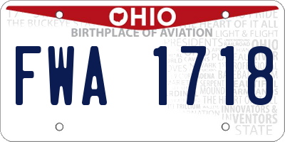 OH license plate FWA1718