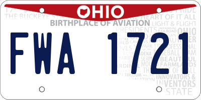 OH license plate FWA1721