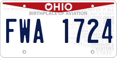 OH license plate FWA1724